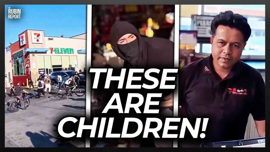 Massive Gang of Kids Destroy 7-Eleven, One Kid Says This to Store Owner