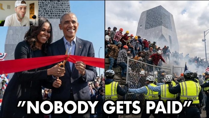 “SLAVE LABOR”… Unpaid Workers STORM OBAMA Center Grand Opening